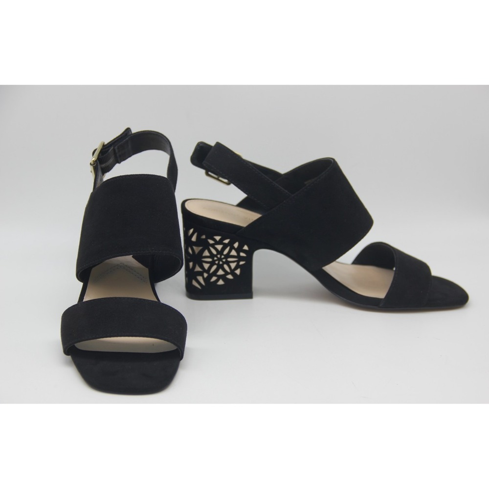Adrienne Vittadini Cristal Black Sandals Cut Out Shoes Size 7 1/2 M Whimsigoth